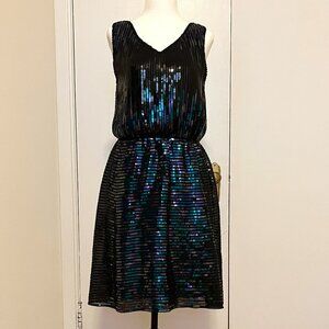Molly Bracken Iridescent Black Sequin Party Dress – Size S
